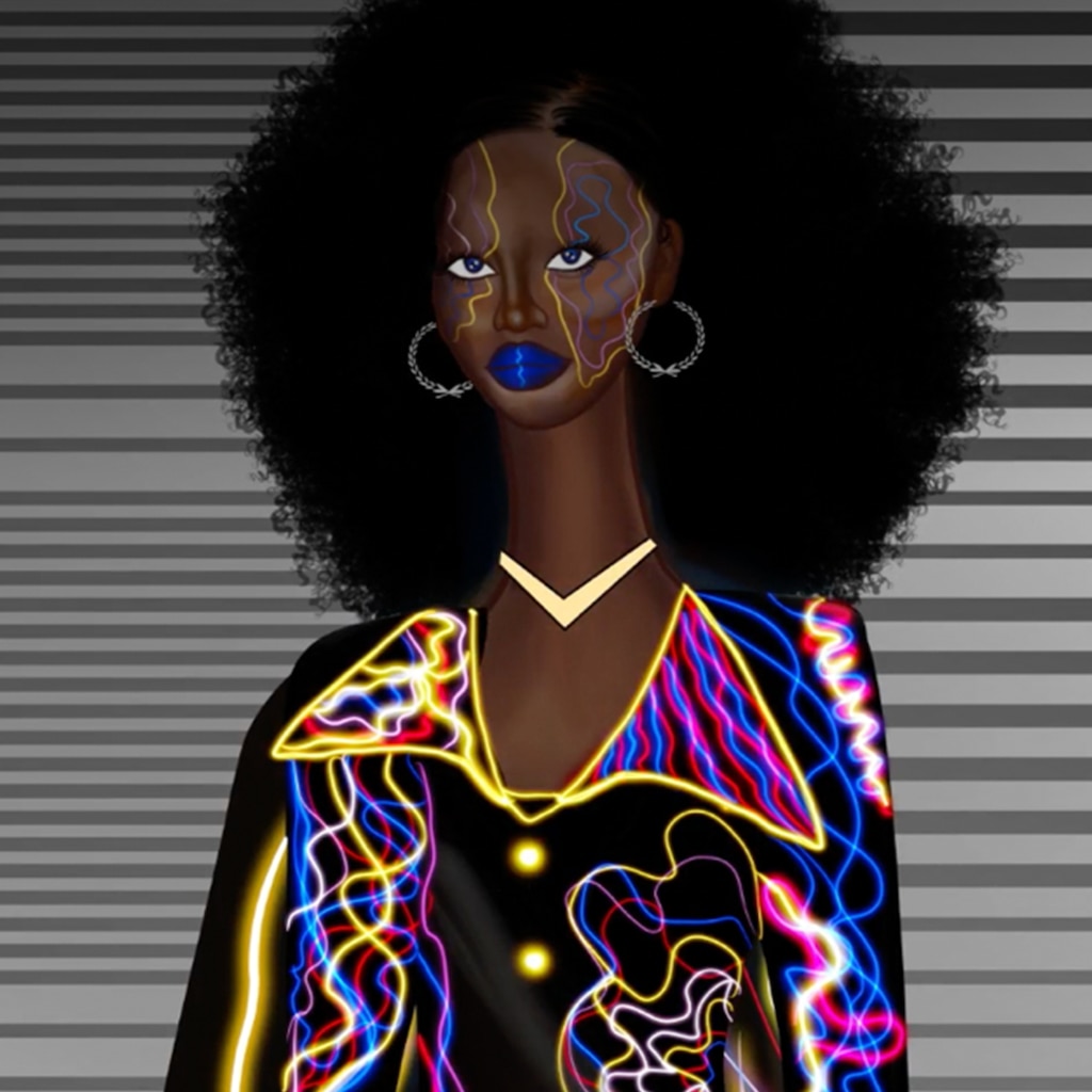 NFT de Black Future de edición limitada creado por el ícono Nyla Hayes