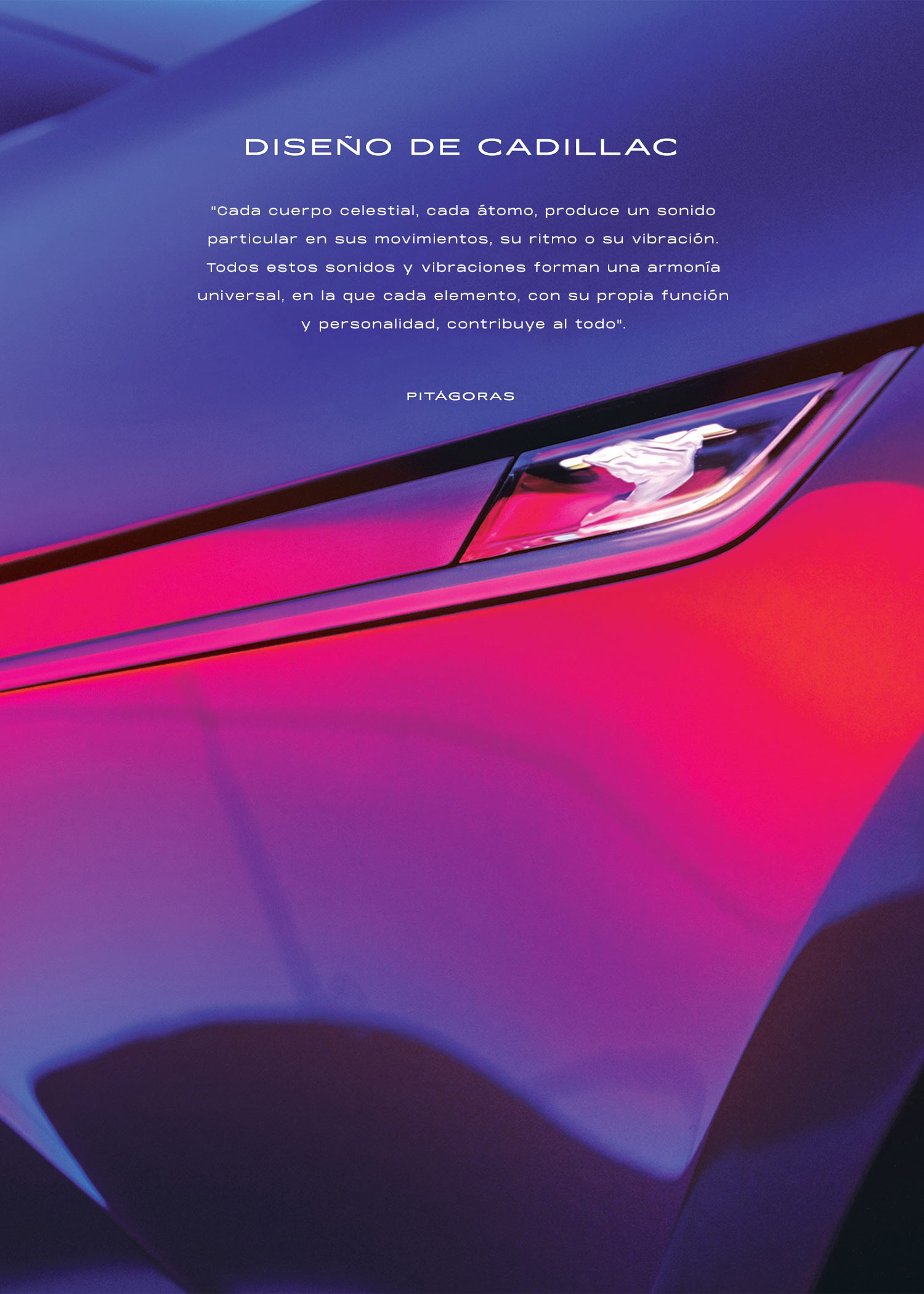 Primer plano de la parrilla frontal y el logo del Cadillac CELESTIQ con superposición de luz roja