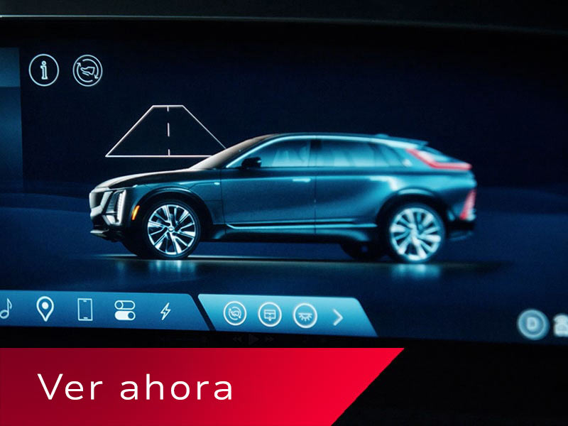 Primer plano de los modos de conducción de la Cadillac LYRIQ que se observan en la pantalla